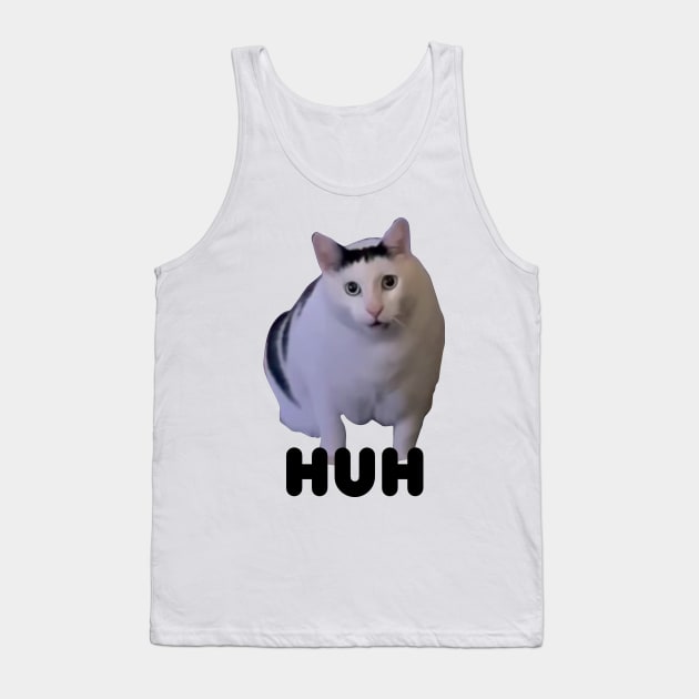 Huh Cat Meme Tank Top by LaroyaloTees